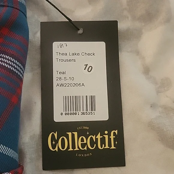 NWT Collectif Thea Lake check trousers - Picture 3 of 3